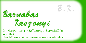 barnabas kaszonyi business card